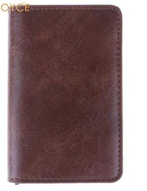 Male Metal Card Holder RFID Aluminium Alloy Credit Card Holder PU Leather Wallet Antitheft Men Wallet Automatic Pop Up Card Case - V.I.P Digital Presence