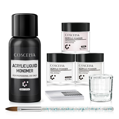 COSCELIA Crystal Powder 30ml Crystal Liquid Set Carved Extended Nail Art Beginner Crystal Nail Set - V.I.P Digital Presence