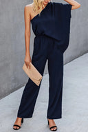 Single Shoulder Short Sleeve Jumpsuit - V.I.P Digital Presence