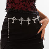 Gothic style spider web iron chain body chain retro carved sunflower alloy waist chain - V.I.P Digital Presence