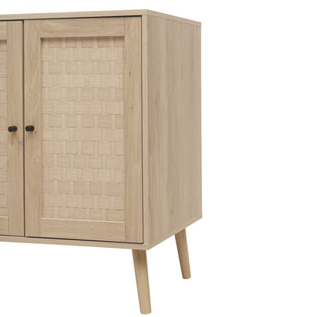 4 Door Accent Cabinet Sideboard Buffet Storage Cabinet with Adjustable Shelf for Entryway Living Room Bedroom - V.I.P Digital Presence
