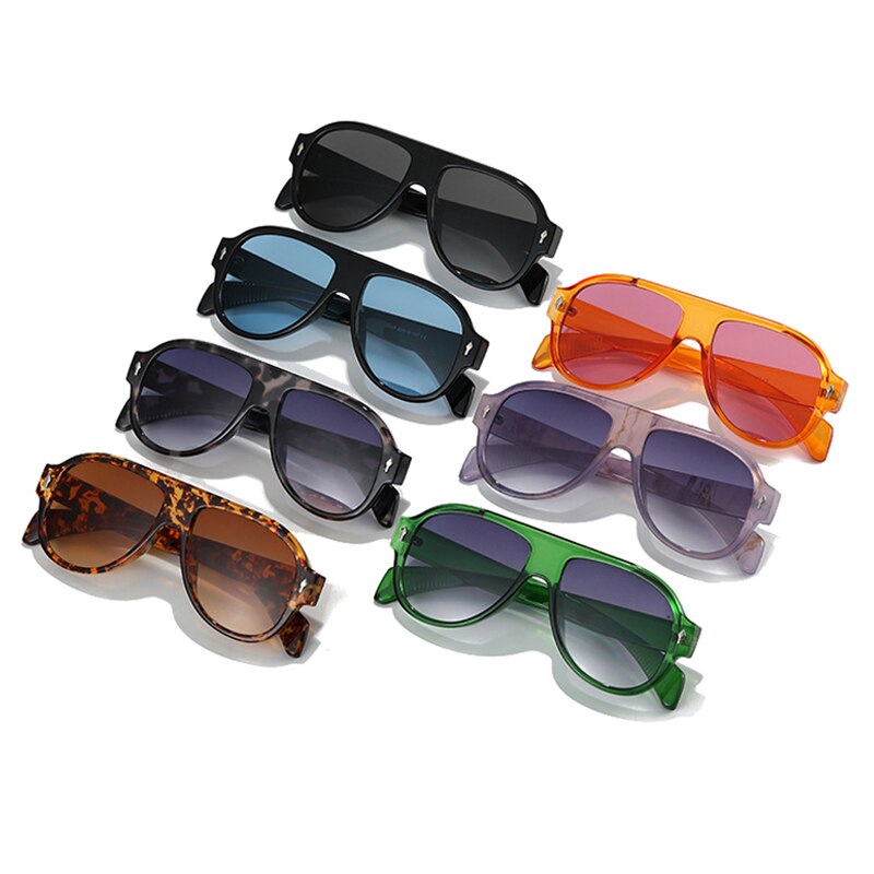 Retro Punk Men Pilot Sunglasses Fashion Rivets Decoration Gradient Eyewear Shades UV400 Women Trending Purple Sun Glasses - V.I.P Digital Presence