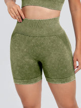 Washed High Waist Active Shorts - V.I.P Digital Presence