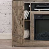 Farmhouse Classic Media TV Stand Antique Entertainment Console with 18" Electric Fireplace Insert for TV up to 50" with Open - V.I.P Digital Presence