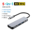 5-in-1 Type-C to HDMI Adapter USB C HUB 4K30Hz PD100W Docking Station USB-C 3.1 Splitter for MacBook iPad Pro Huawei USB 3.0 HUB - V.I.P Digital Presence