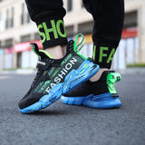 Zapatos casuales de primavera y verano para niños, zapatillas de suela gruesa con parte superior tejida, zapatos de malla a la moda para niñas