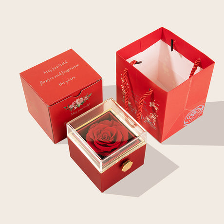360° Flip Rose Gift Box Necklace Ring Gift Box For Women Girlfriend 2024 Hot Best Valentine Mother Day Birthday Gift Decoration - V.I.P Digital Presence