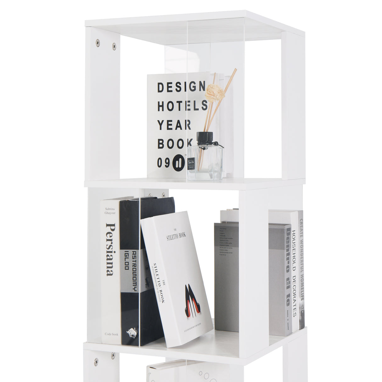 6-layer rotating acrylic board simple bookshelf, multi-functional creative bookshelf for students in the living room - V.I.P Digital Presence