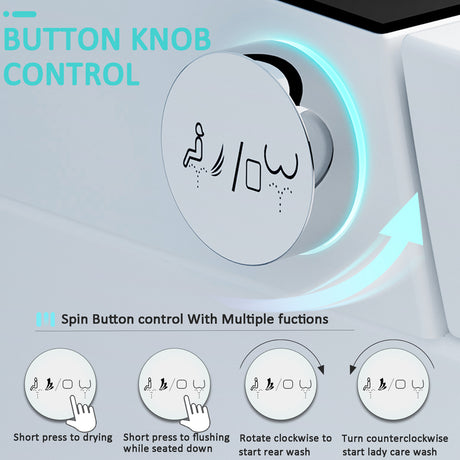 ST-GP-01 Smart Toilet with Heating, Portable Toilet with Automatic Opening and Closing, 1.28GPF Water Tank Free Toilet, White - V.I.P Digital Presence
