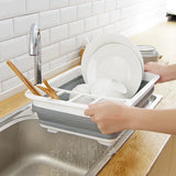 Foldable Dish Rack Kitchen Storage Water Leakage Plastic Tableware Bowl Dinnerware Drain Bowl Tray Home Drying Rack Washable - V.I.P Digital Presence
