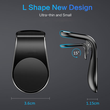 Magnetic Car Phone Holder L Shape Air Vent Mount Stand in Car GPS Mobile Phone Holder For iPhone X Samsung S9 Xiaomi - V.I.P Digital Presence