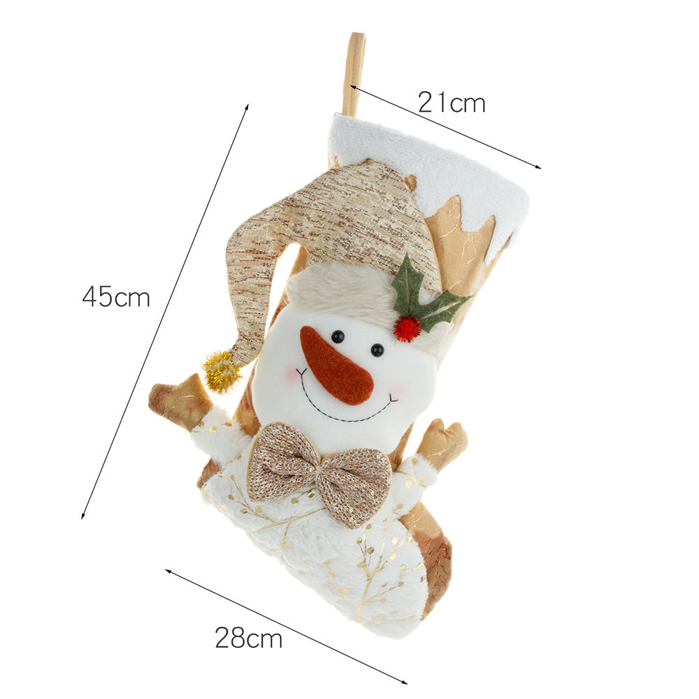 Christmas Decorative Socks Gift Bag Candy Bag Jewelry Gold 3D Christmas Socks Gift Bag - V.I.P Digital Presence
