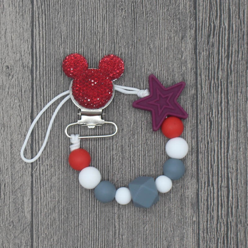 Silicone Round Beads and Star Beads Pacifier Clip Chain Strap Cute Dummy Nipple Leash Strap for Infant Toddler Baby Feeding - V.I.P Digital Presence