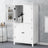 Bathroom floor storage cabinet, bathroom storage unit, 4-door independent cabinet, adjustable shelf, adaptive shelf, white - V.I.P Digital Presence