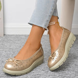 Hollow out ultra light bow soft sole thick sole plus size women's shoes - V.I.P Digital Presence