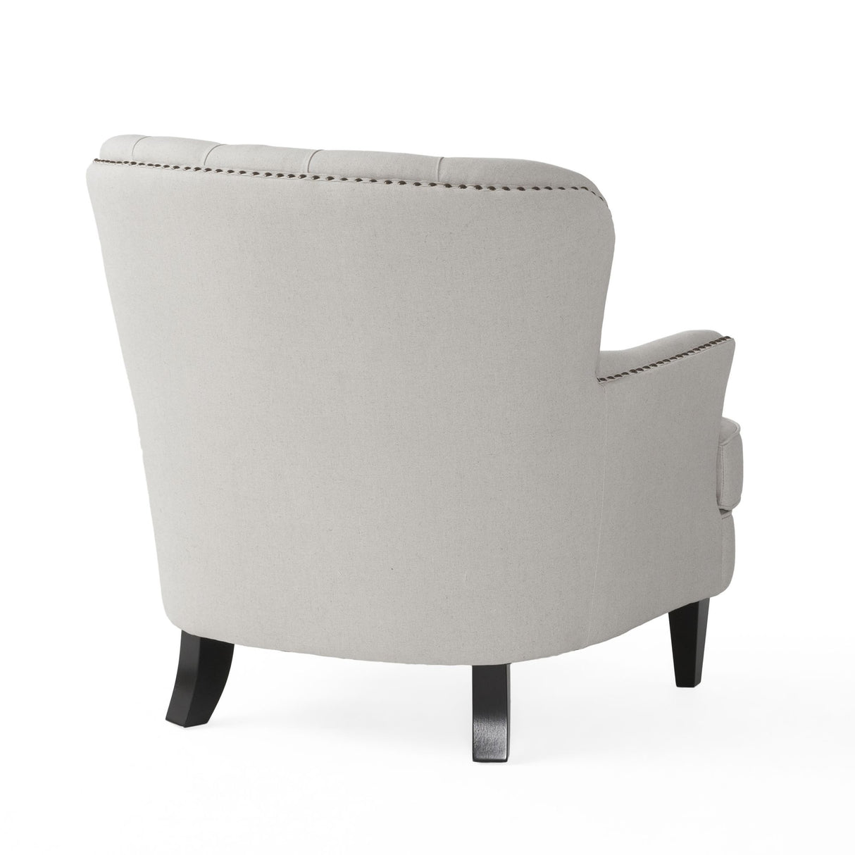 Modern light grey fabric club chair and Ottoman set, stylish cushioned armchair, paired with Ottoman style - V.I.P Digital Presence