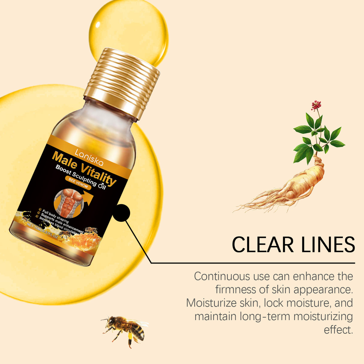 Men's Chest Care Oil Tightens Skin Body Care Improves Chest Contours Massage Essential Oil - V.I.P Digital Presence