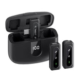 Wireless lavalier microphone J50 intelligent noise reduction digital display charging compartment digital display mini microphone - V.I.P Digital Presence