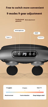 Vibrator Heated Fascial Gun Kneading Massage 6 Head Back Massage Gun For Muscles - V.I.P Digital Presence