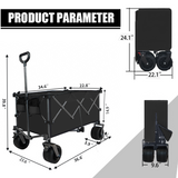 Collapsible Folding Wagon Push Pull Foldable Beach Wagon Cart - V.I.P Digital Presence