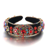 Baroque retro inlaid colored rhinestone sponge new fashionable hair band - V.I.P Digital Presence