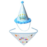 2Pcs/Set Dog Hat Bib Dog Birthday Bandana Scarf Adjustable Bandana Neckerchief Cat Dog Birthday Bib Hat Pet Supplies - V.I.P Digital Presence