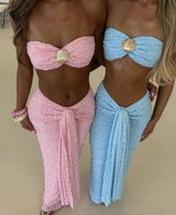 Lace Jacquard Vacation Seaside Leisure Swimsuit Two Piece Set - V.I.P Digital Presence
