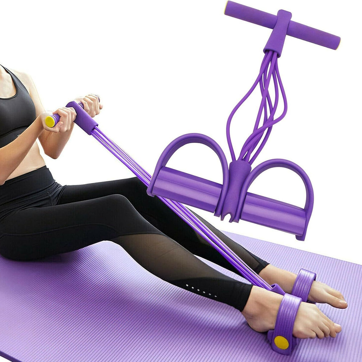 Six tube upgraded sit ups abdominal exercises yoga fitness tension rope multifunctional foot pedal stretcher - V.I.P Digital Presence