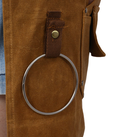 Long heavy-duty waxed canvas tool apron, carpenter apron, carpenter waterproof 18 ounces, fully adjustable - V.I.P Digital Presence