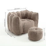 Soft Bean Bag Chair with High Resilient Foam(Chips)for living room and bedroom,Comfortable Square Lazy Sofa with Footstool - V.I.P Digital Presence