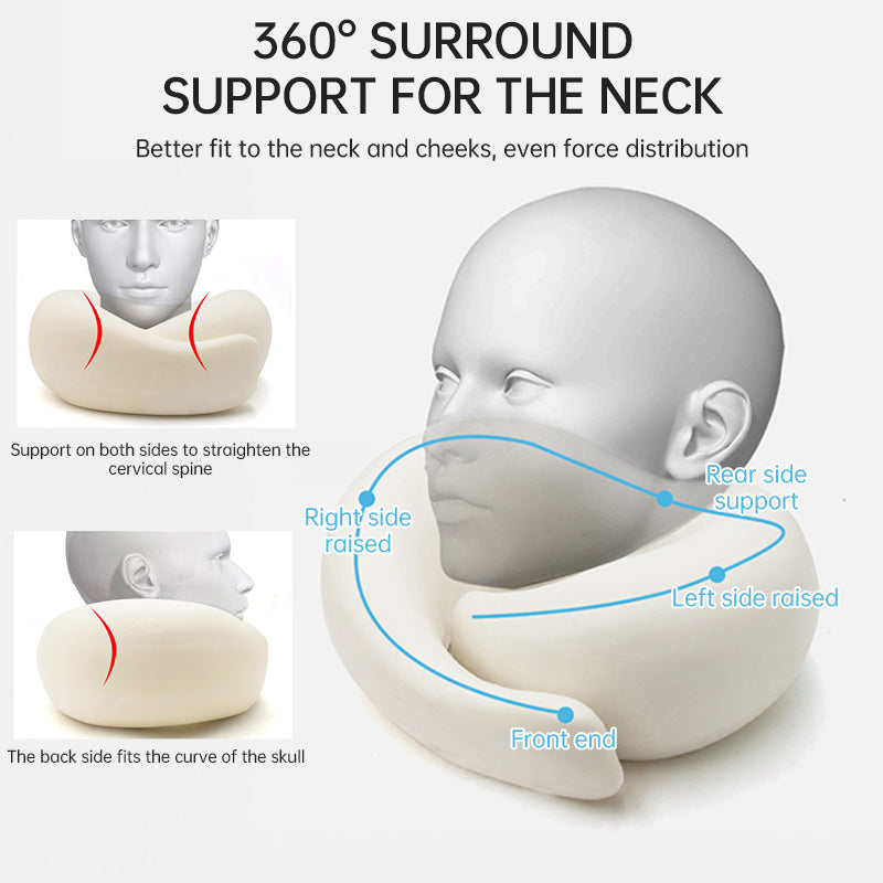 Memory Foam Neck Travel Pillow: Soft, 360° Head Support, for Home, Plane & Car - V.I.P Digital Presence