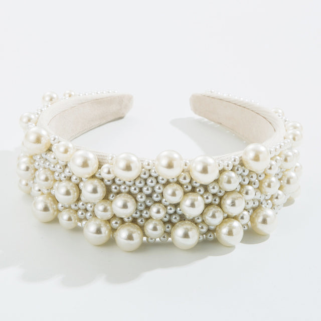 New Heavy Industry Pearl Hair Ornament Women's Wide brim Korean version Net Red Washing Head Band Hair Ornament - V.I.P Digital Presence