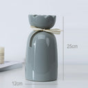 European-style creative ribbon ceramic vase dining room table dry flower arrangement table top decoration at home - V.I.P Digital Presence