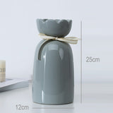 European-style creative ribbon ceramic vase dining room table dry flower arrangement table top decoration at home - V.I.P Digital Presence
