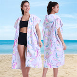 Hooded Towel Ultra-fine Fiber Zipper Wearable Bathrobe Cape Beach Towel - V.I.P Digital Presence