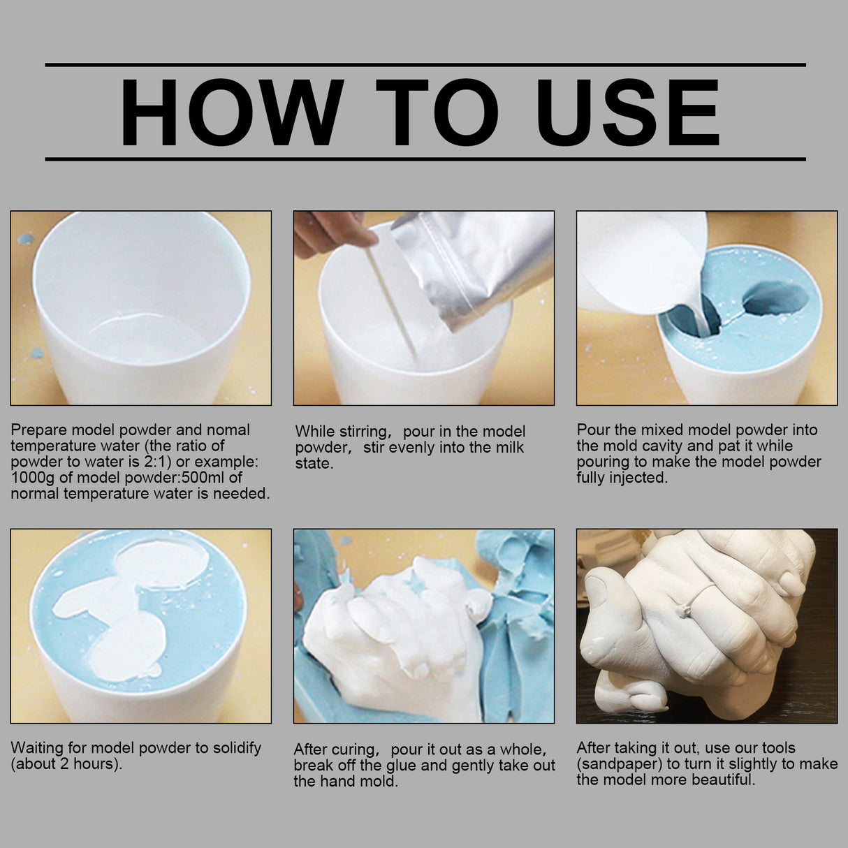 Hand Model Powder Set Model Diy Hand Souvenir 3d Clone Hand Model Toy Gift - V.I.P Digital Presence