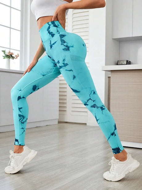 Printed High Waist Active Leggings - V.I.P Digital Presence