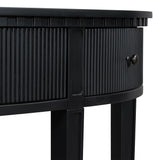 U-Style Distinctive Features of Pine Veneer Console Table with Vertical Stripe Drawer Fronts and Four Legs - V.I.P Digital Presence