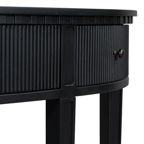 U-Style Distinctive Features of Pine Veneer Console Table with Vertical Stripe Drawer Fronts and Four Legs - V.I.P Digital Presence