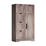 Bathroom Storage Cabinet with Storage 5 Drawers and 1 Door, Entryway Cabinet with Adjustable Shelf Grey - V.I.P Digital Presence