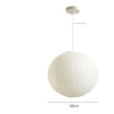 White Japanese style pendant light simple living room round rice paper round LED pendant light - V.I.P Digital Presence