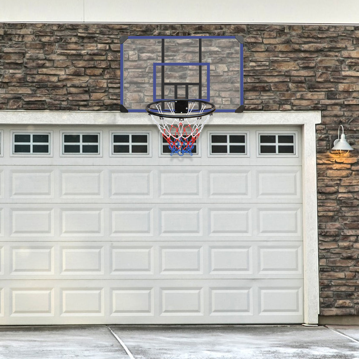 Wall mounted basketball basket, 45 x 29 inch shatterproof back, foldable basketball basket, all-weather mesh fabric - V.I.P Digital Presence
