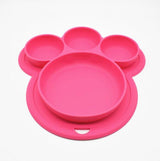 Plato de silicona de grado alimenticio para niños, plato para el hogar, plato para bebés, vajilla con forma de pata de oso, cuencos de dibujos animados para entrenamiento de niños, ventosa para niños pequeños