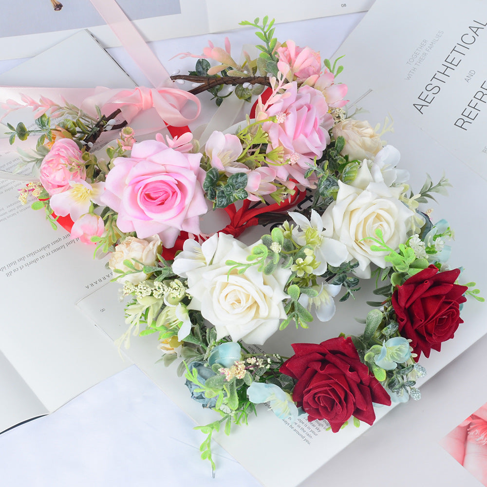 Simulated flower headdress tourist vacation princess flower fairy performance dance hair accessory female - V.I.P Digital Presence