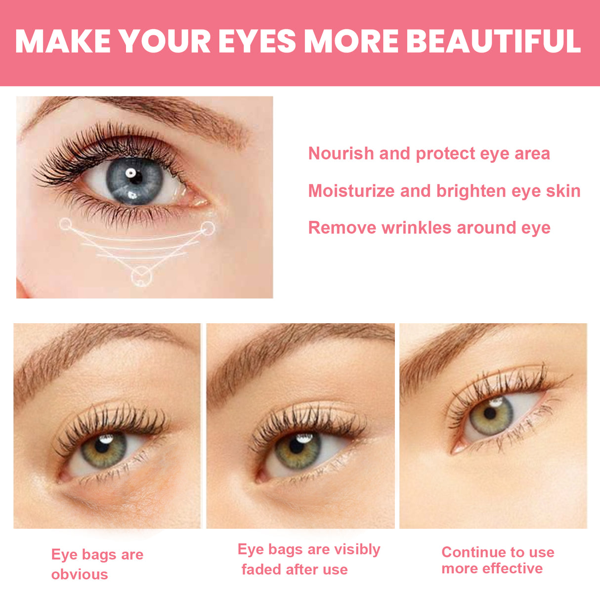 Rosehip Eye Cream Stick, Eye Area Moisturizing Light Line Dark Circles Lift Firming Eye Cream - V.I.P Digital Presence