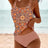 Digital Printed Shoulder Strap Tankini High Waist Triangle Pants Split Swimsuit for Women - V.I.P Digital Presence