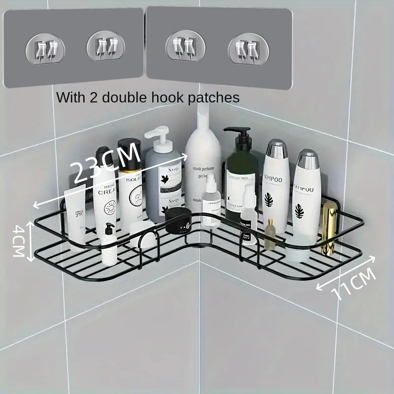 Bathroom Storage Rack Toilet Washroom Wall-Mounted Hole-Free Multi-Functional Iron Mesh Long Strip Organizer - V.I.P Digital Presence