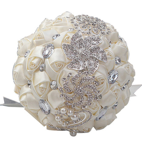 Artificial Wedding Bouquets Hand Made Flower Rhinestone Bridesmaid Crystal Bridal Wedding Bouquet - V.I.P Digital Presence