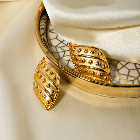 18K Gold-Plated Stainless Steel Stud Earrings - V.I.P Digital Presence