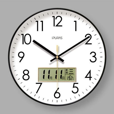 2025 New 10/12/14 - inch Electronic Calendar Wall Clock. Monitors temp & humidity. Dual - display. Mute. Quartz movement. - V.I.P Digital Presence